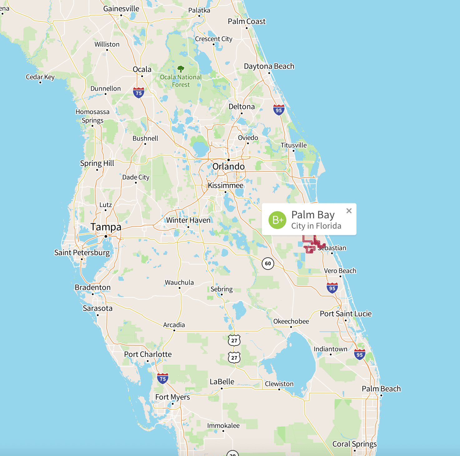 Palm Bay Map